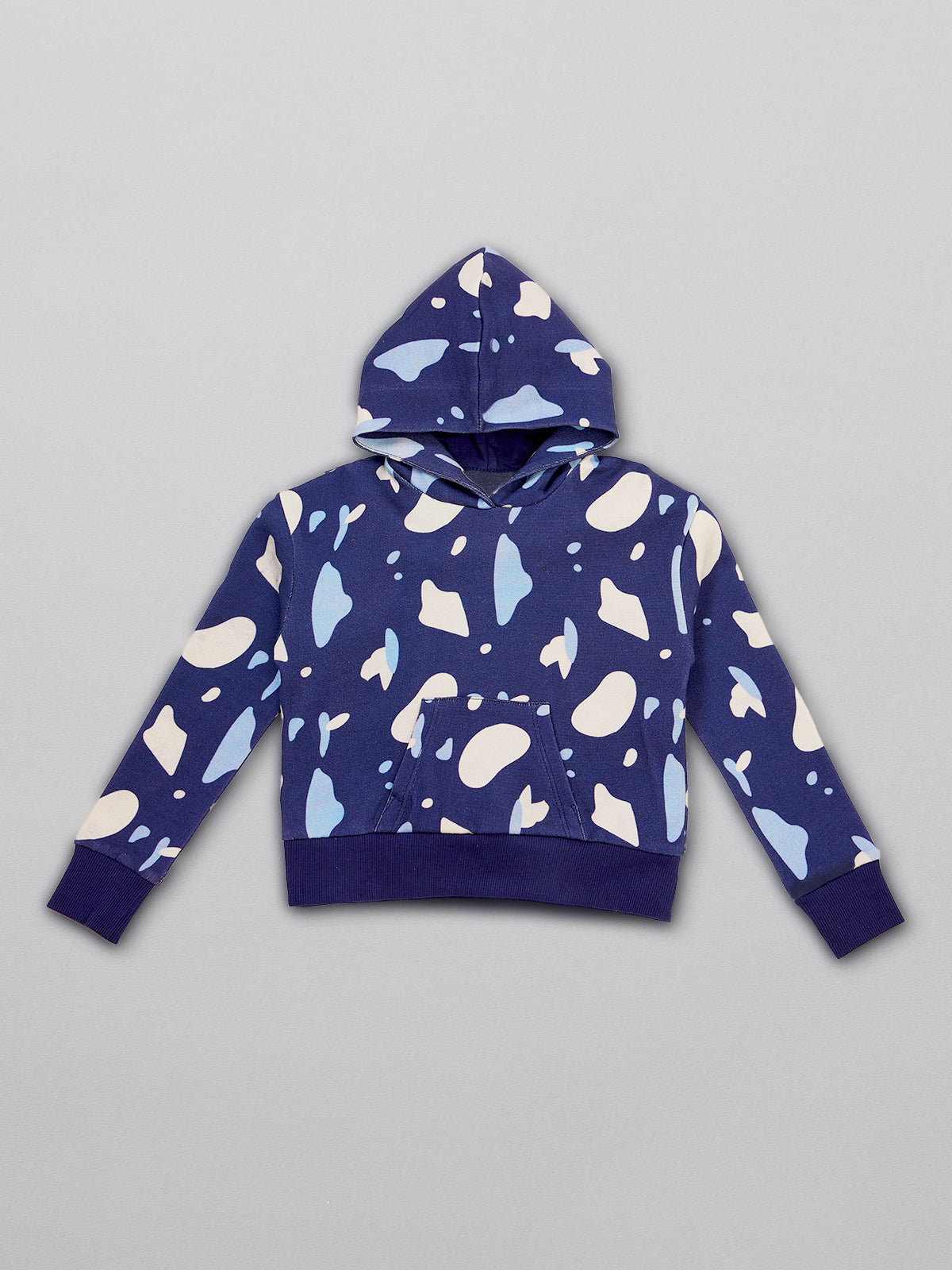 Seb - Kids Hoodie - Navy Terrazzo Print