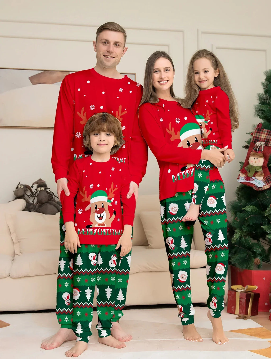 Cute Christmas Family Matching Pajamas Set