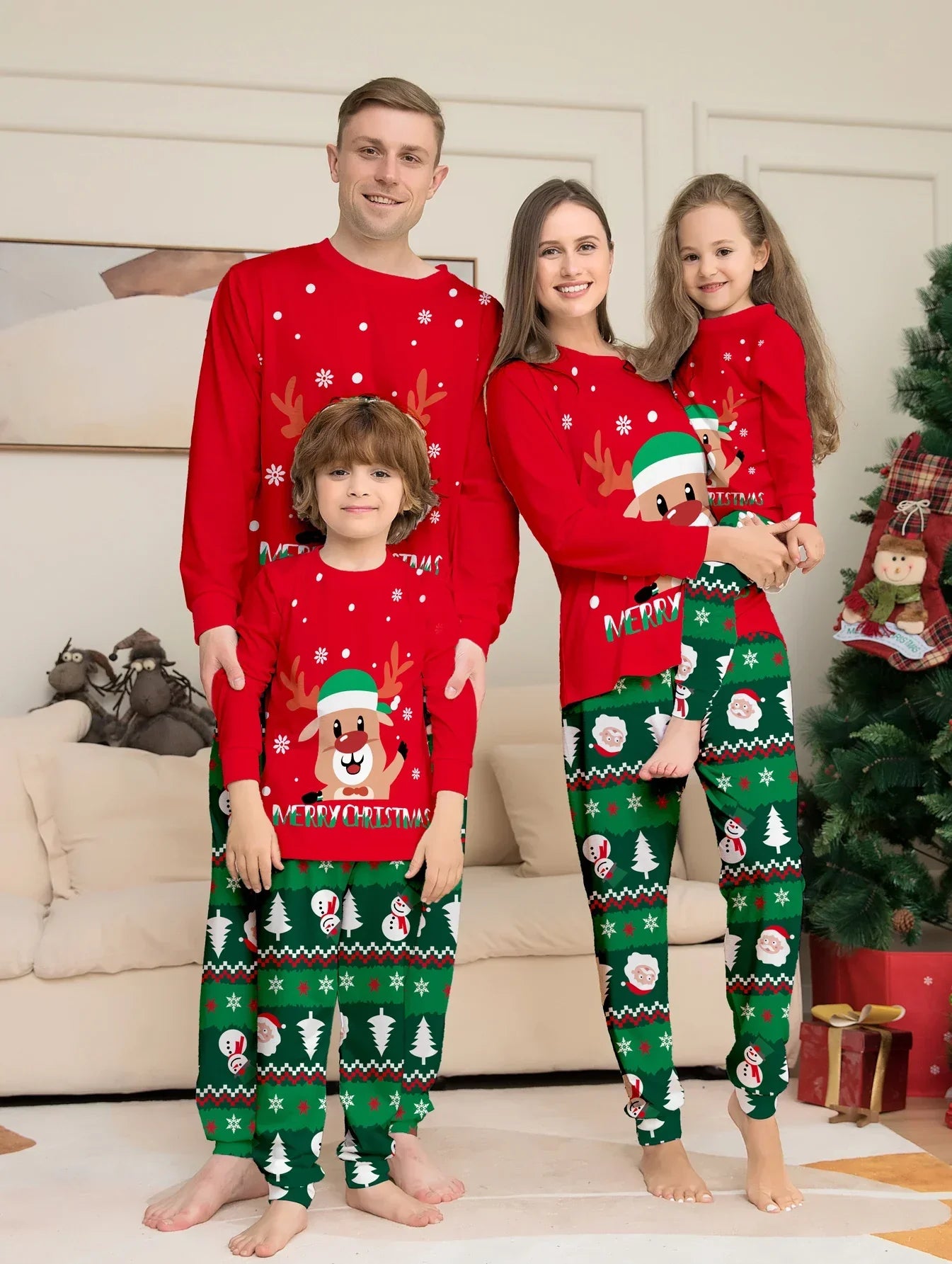 Cute Christmas Family Matching Pajamas Set