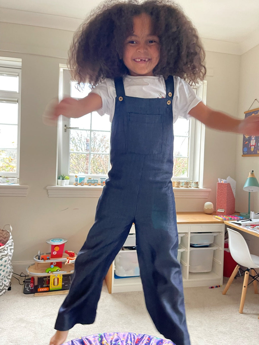 Sofia - Kids Dungarees - Denim Blue