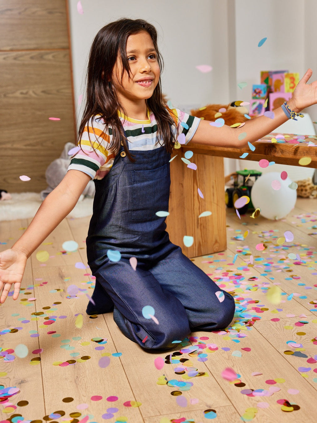 Sofia - Kids Dungarees - Denim Blue
