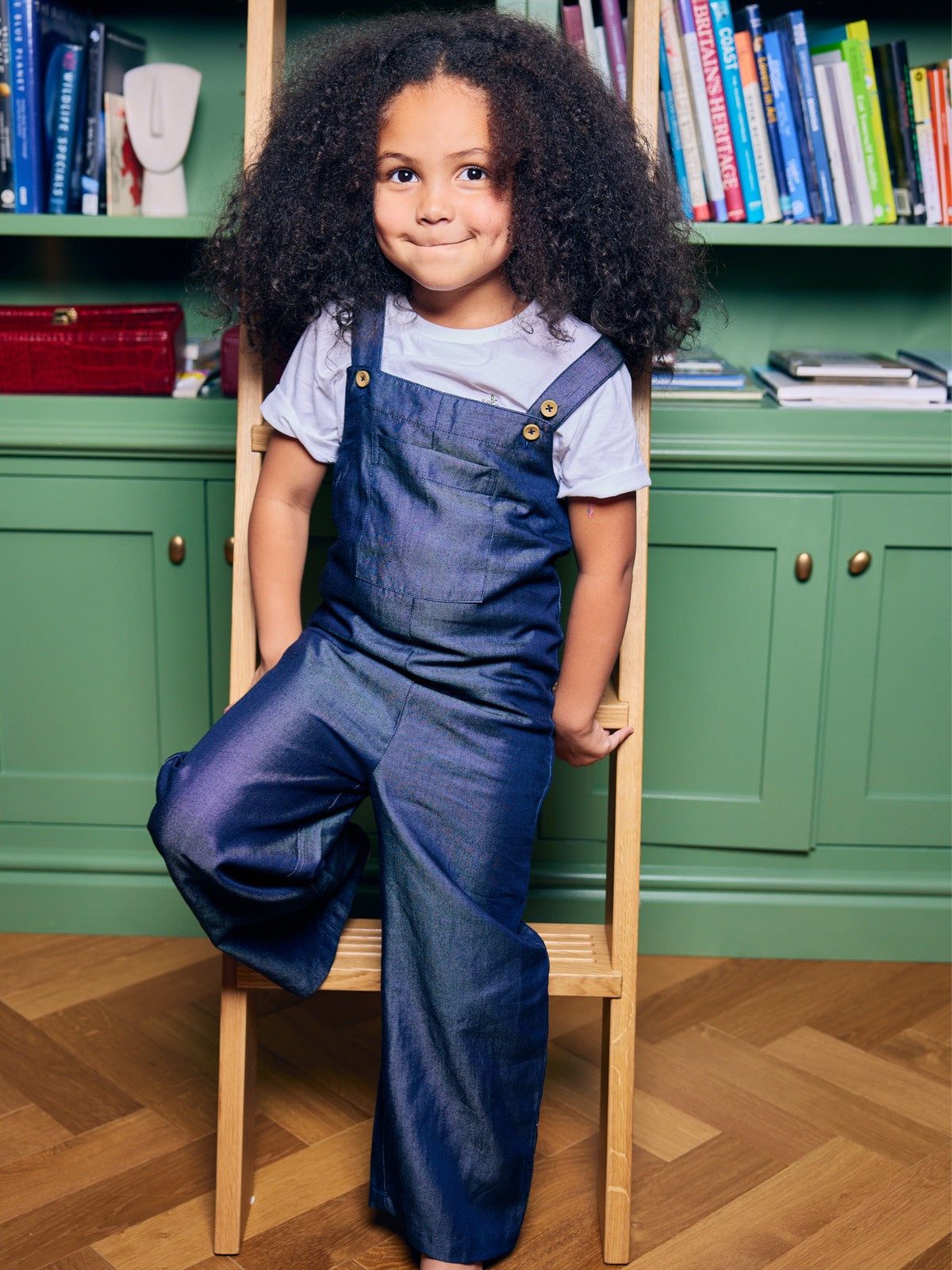 Sofia - Kids Dungarees - Denim Blue