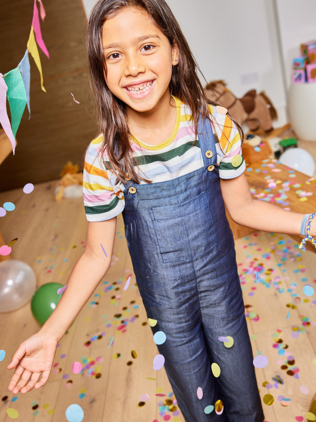 Sofia - Kids Dungarees - Denim Blue