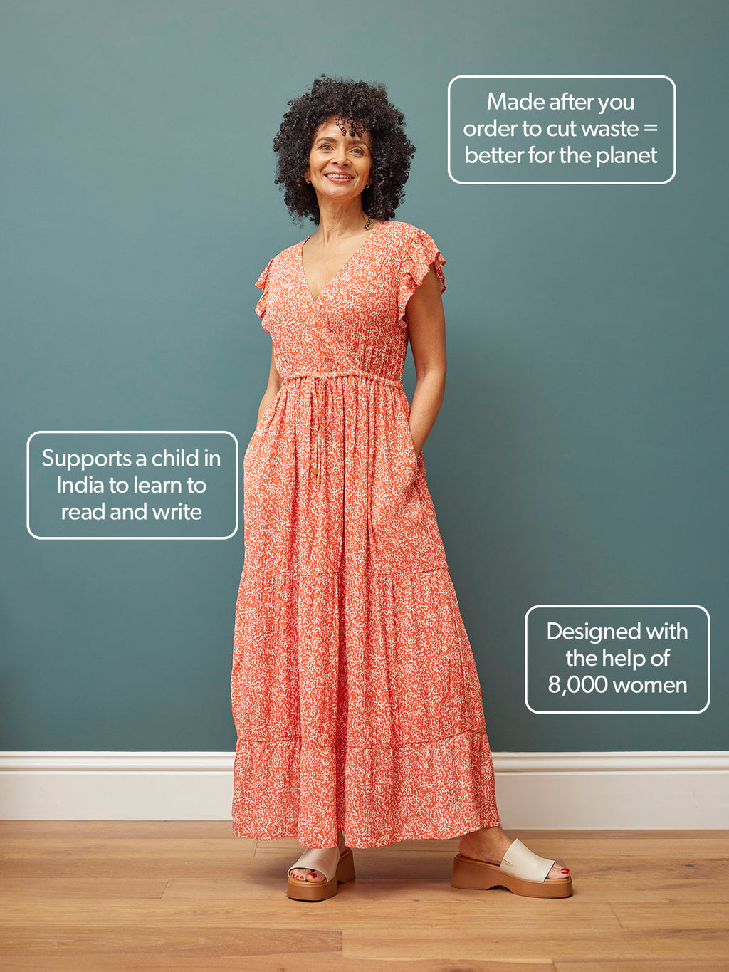 Susan Coral Maxi Dress