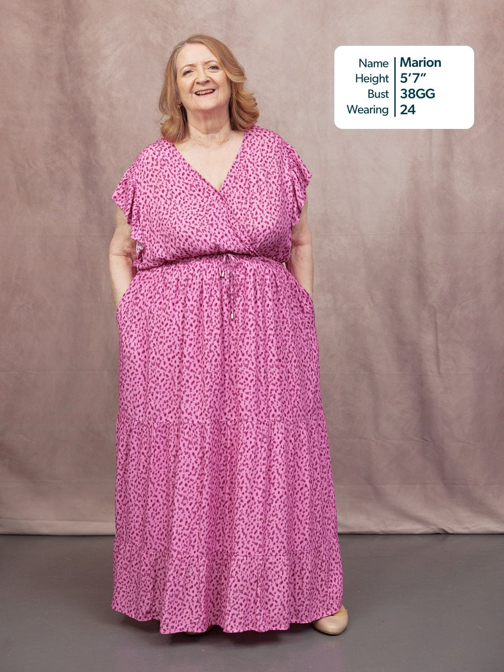 Susan Maxi Dress - Pink Dot Print