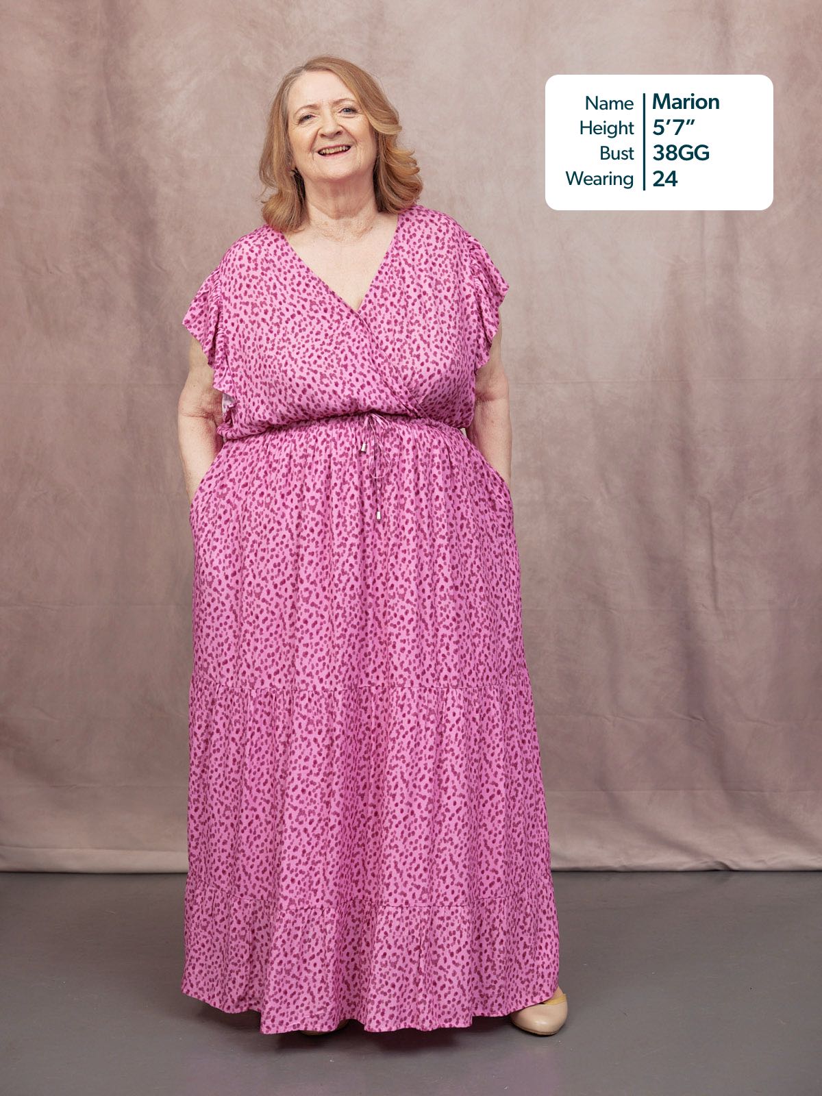 Susan Maxi Dress - Pink Dot Print