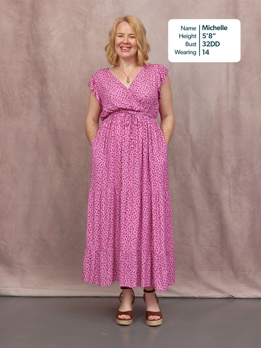 Susan Maxi Dress - Pink Dot Print