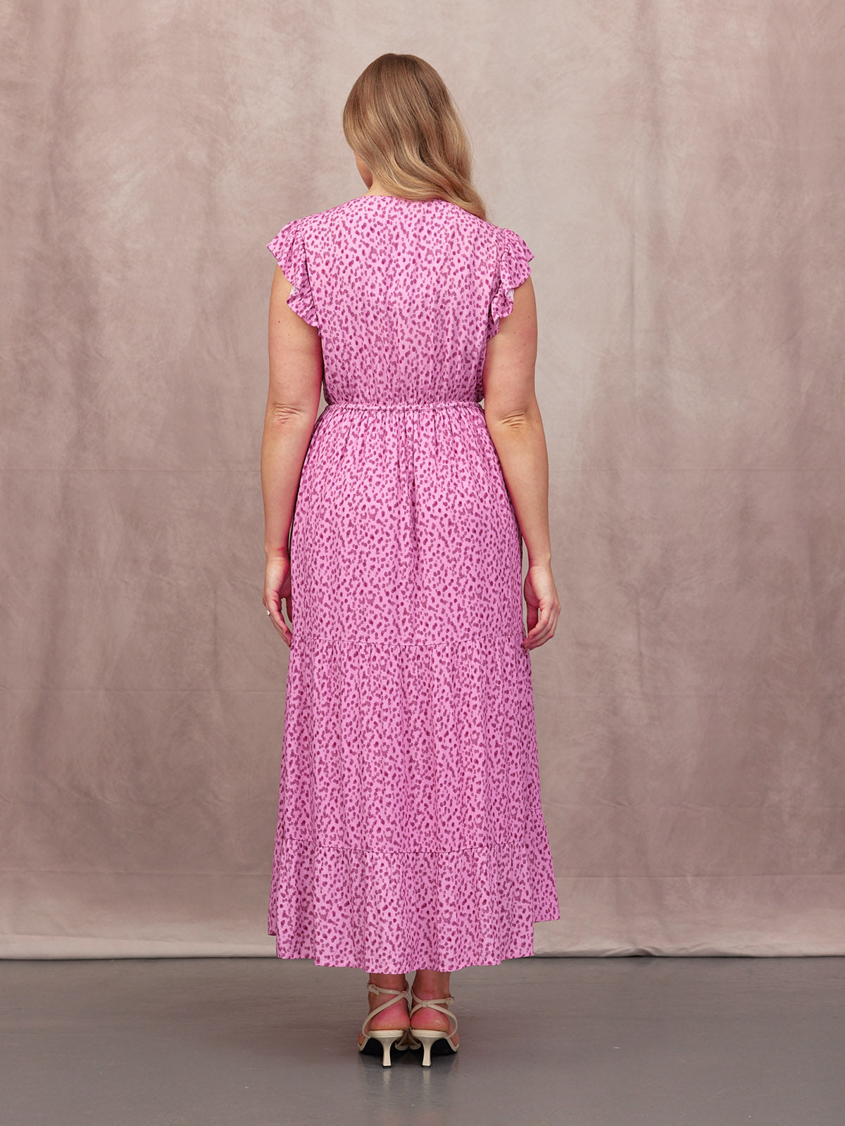 Susan Maxi Dress - Pink Dot Print