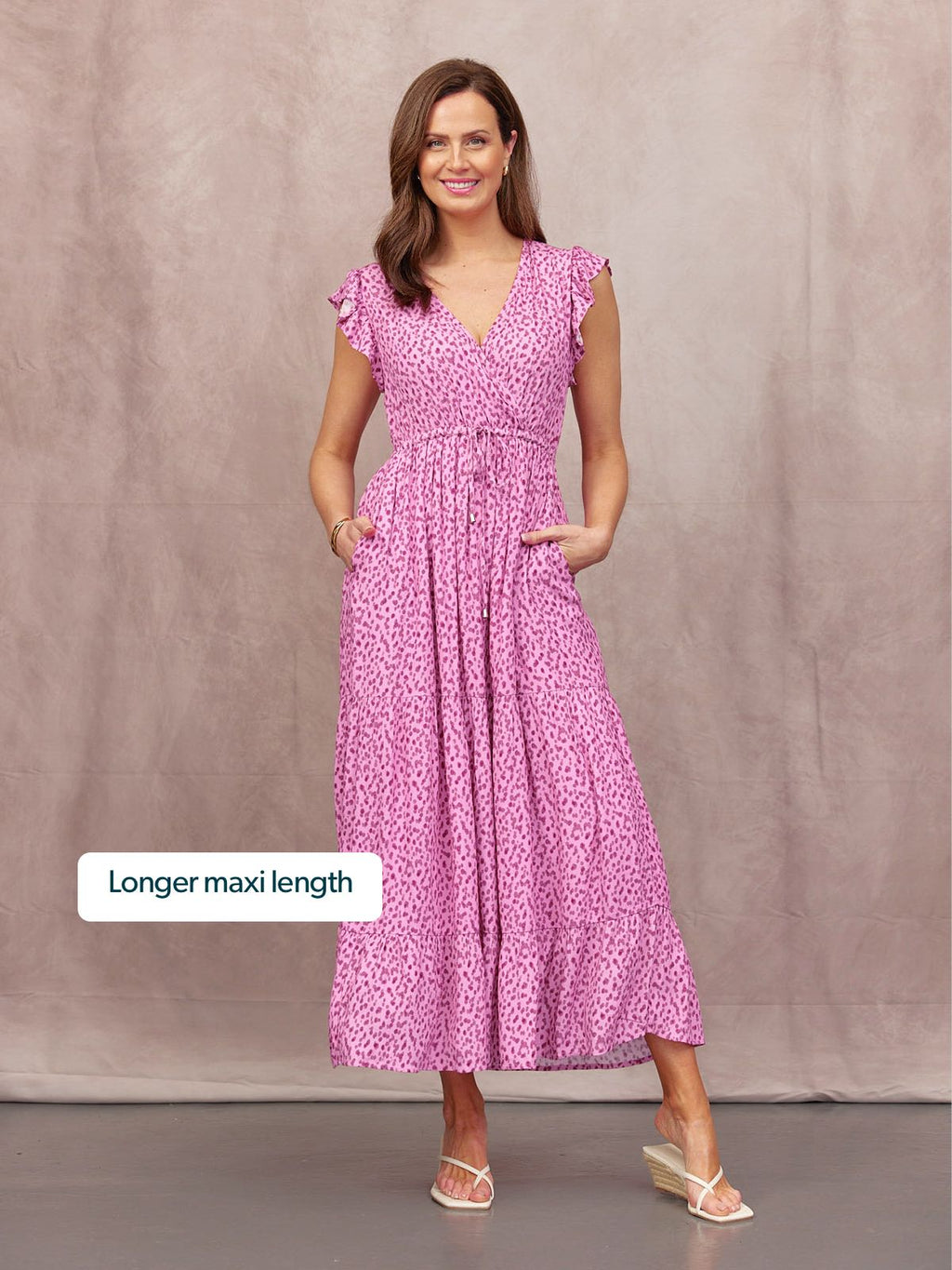 Susan Maxi Dress - Pink Dot Print