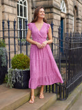 Susan Maxi Dress - Pink Dot Print
