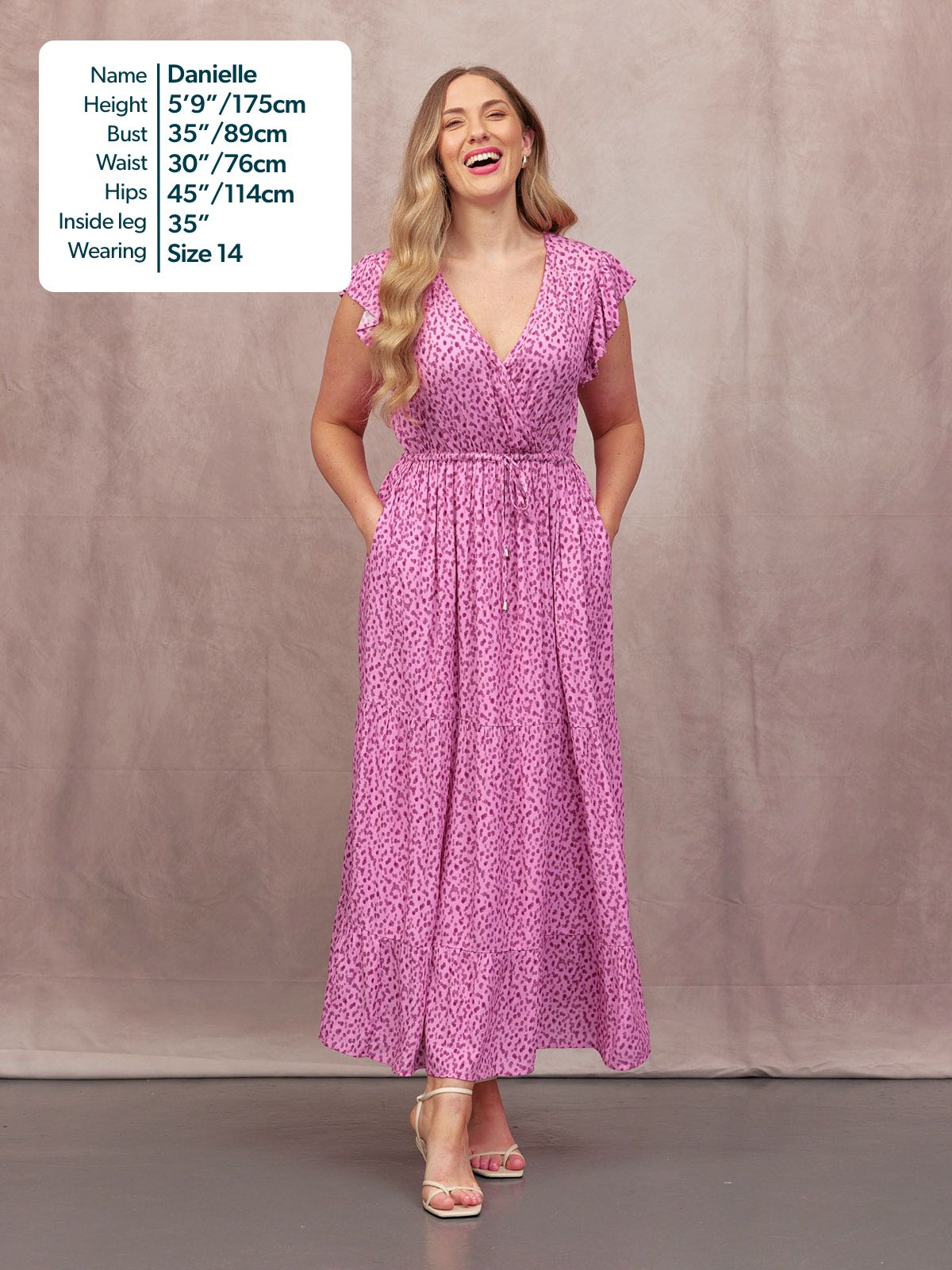 Susan Maxi Dress - Pink Dot Print