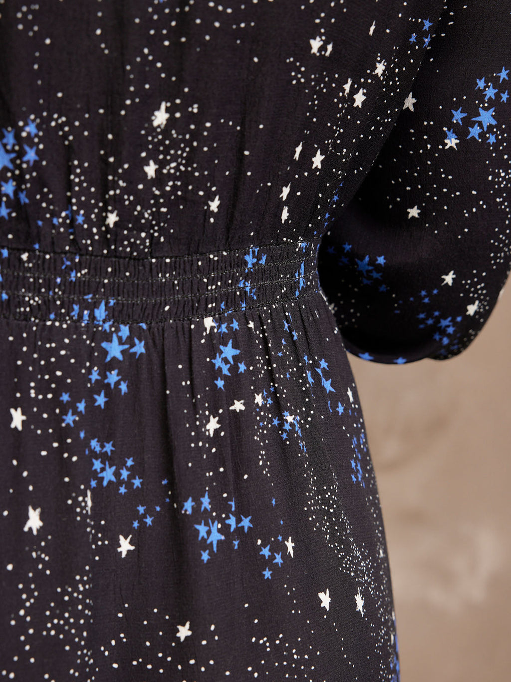 Susanne - V Neck Button Dress - Star Print