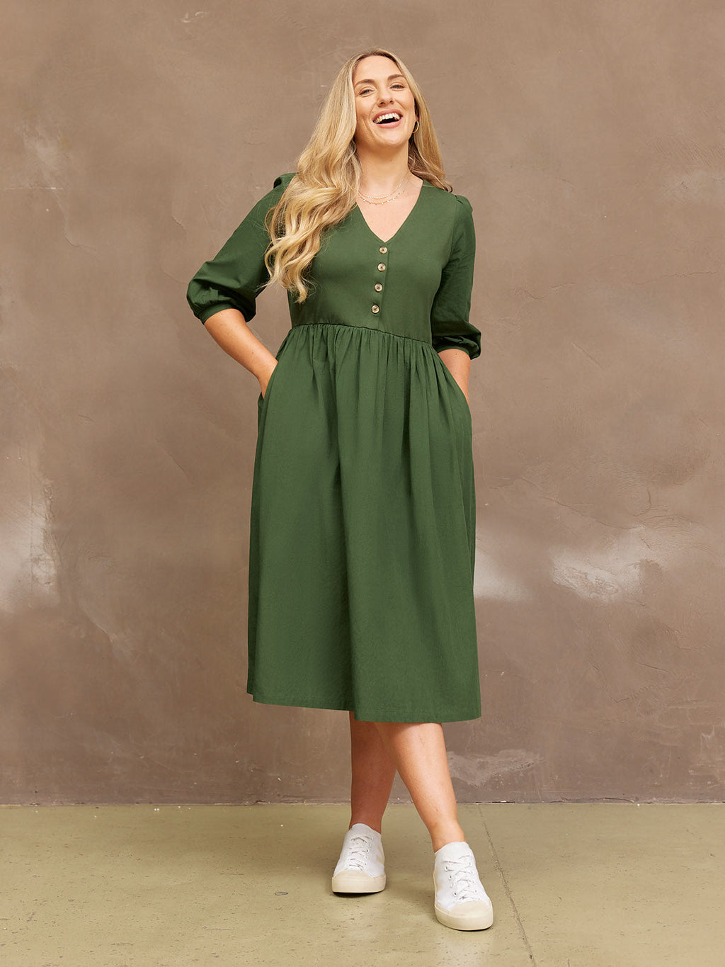 Tegan Jersey Woven Mix Dress