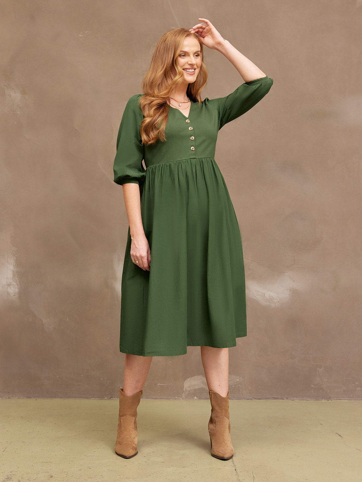Tegan Jersey Woven Mix Dress