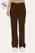 Viral Stretchy Straight Leg Jeans Soft Dad Fit in Chocolate