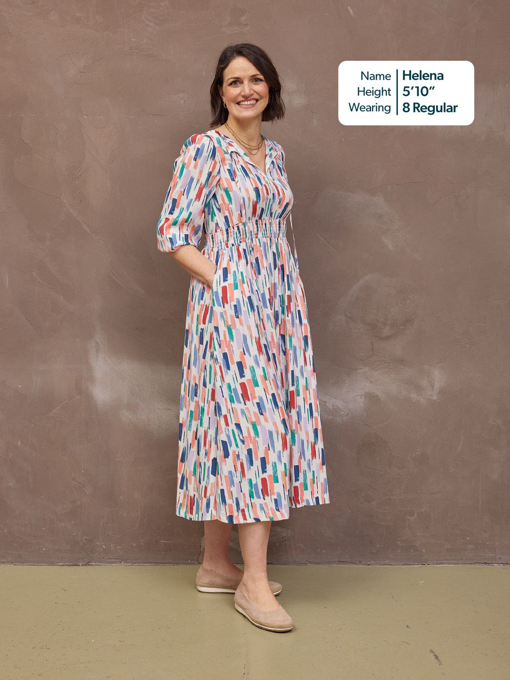 Vera Midi Dress - Brushstroke