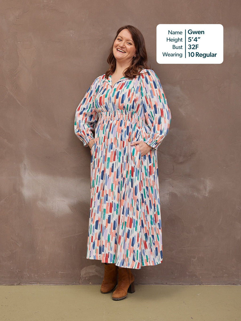 Vera Midi Dress - Brushstroke