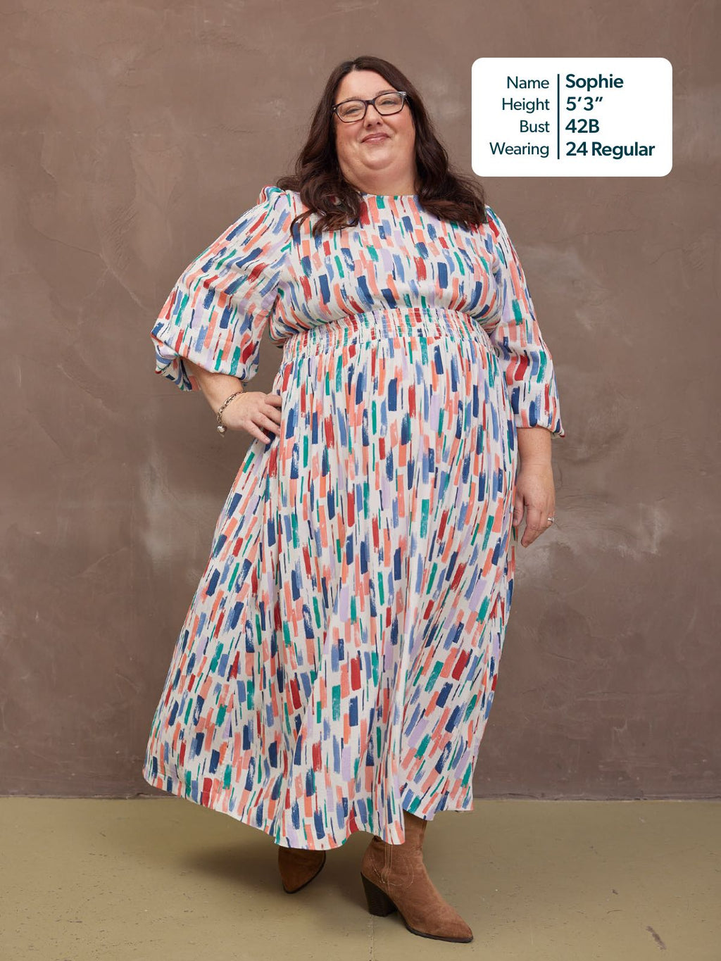 Vera Midi Dress - Brushstroke