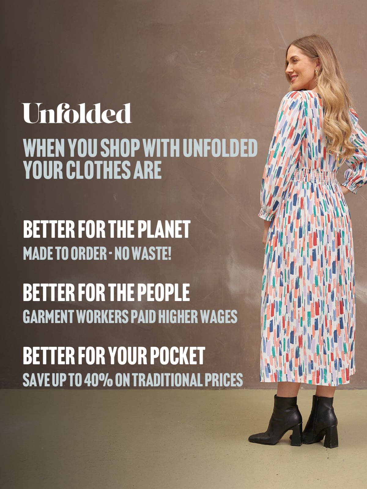 Vera Midi Dress - Brushstroke