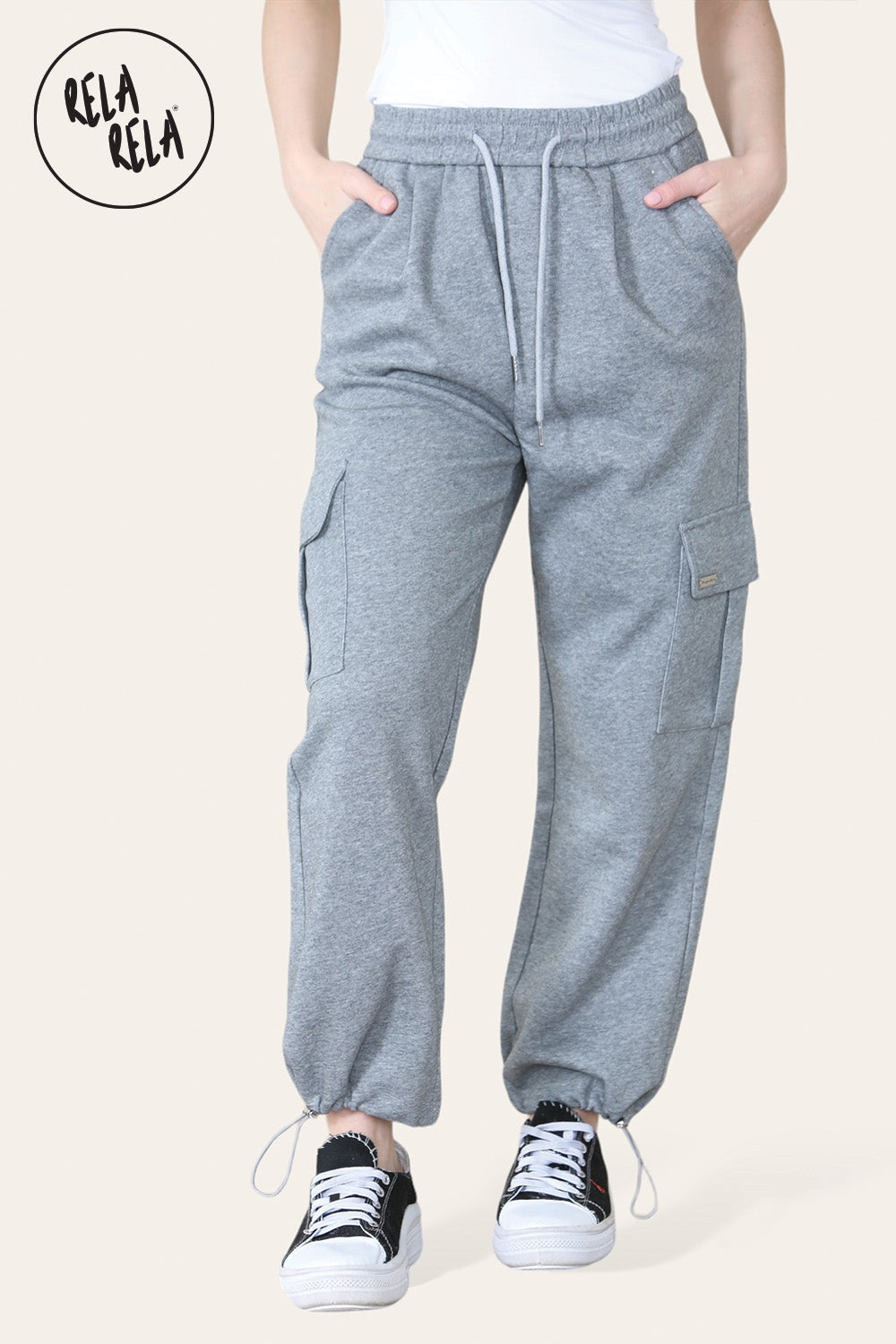 Grey Essential Cargo Joggers Trousers