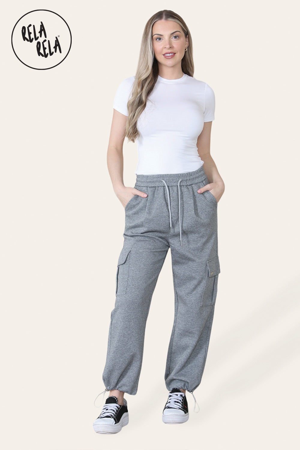 Grey Essential Cargo Joggers Trousers