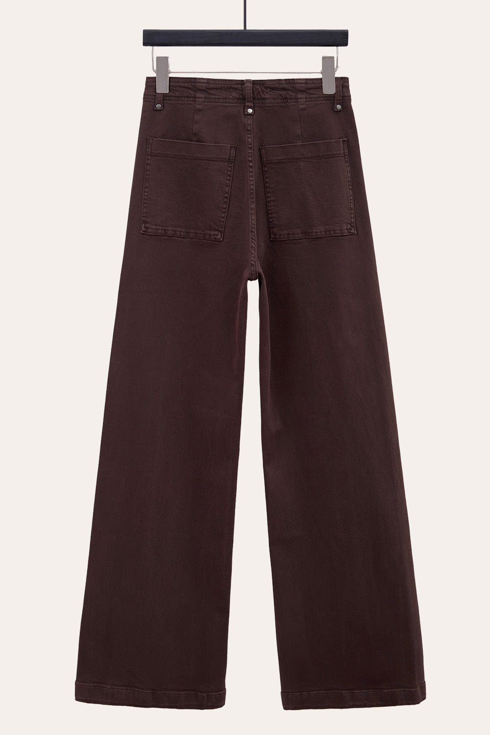 Pintuck Flare Jeans with Front Seam in Dark Chocolate