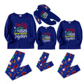 Christmas Family Matching Pajamas-Cozy Blue Pjs Set with "Family Christmas 2025 Making Memories Together" Print