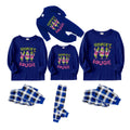 Christmas Family Matching Pajamas-Navy & White Plaid Pjs Set with "Grinchy and Bougie" Print