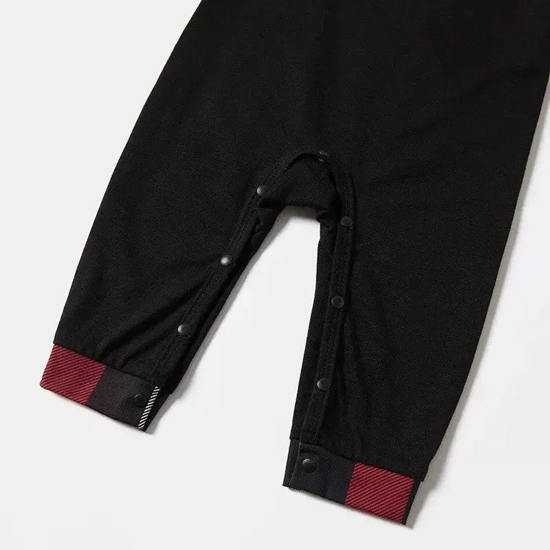 Christmas Family Matching Pajamas-Red and Gray Plaid Pjs set with “Christmas Crew” and Santa Hat Pattern Print