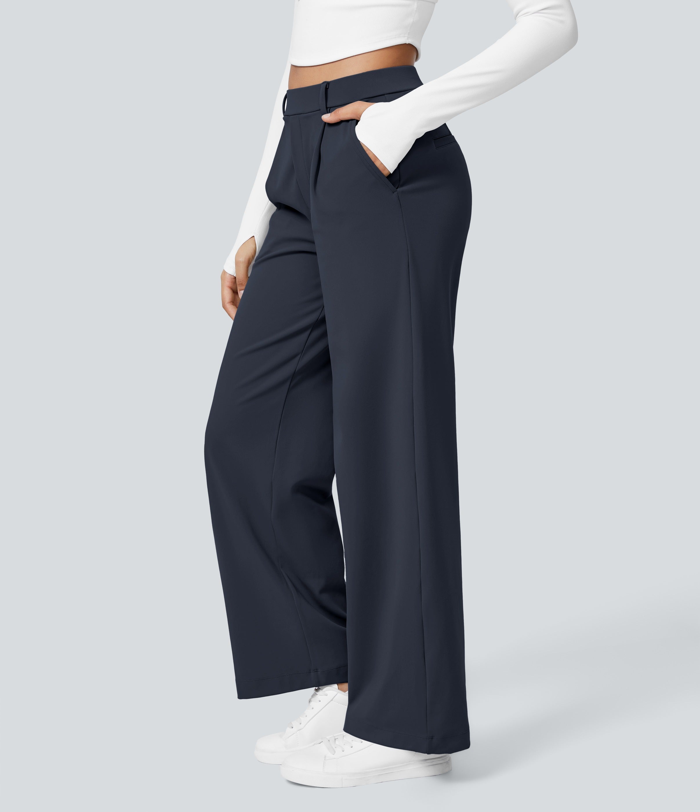 2026🔥 FlexTM High Waisted Pocket Straight Leg Work Pants