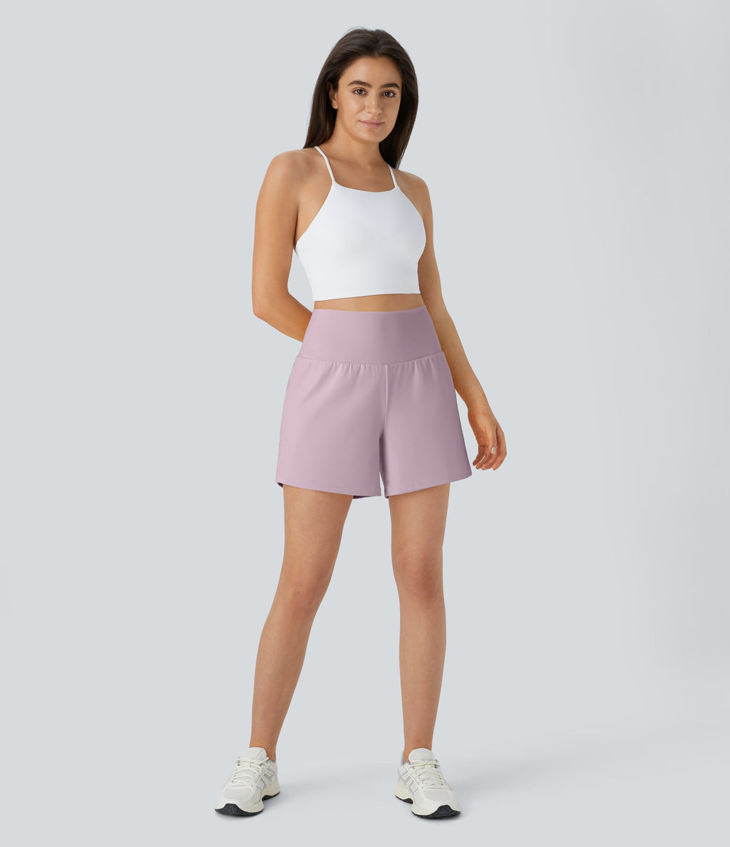 2026🔥UK Super High Waisted Back Pocket & Side Hidden Pocket 2-in-1 Yoga Shorts