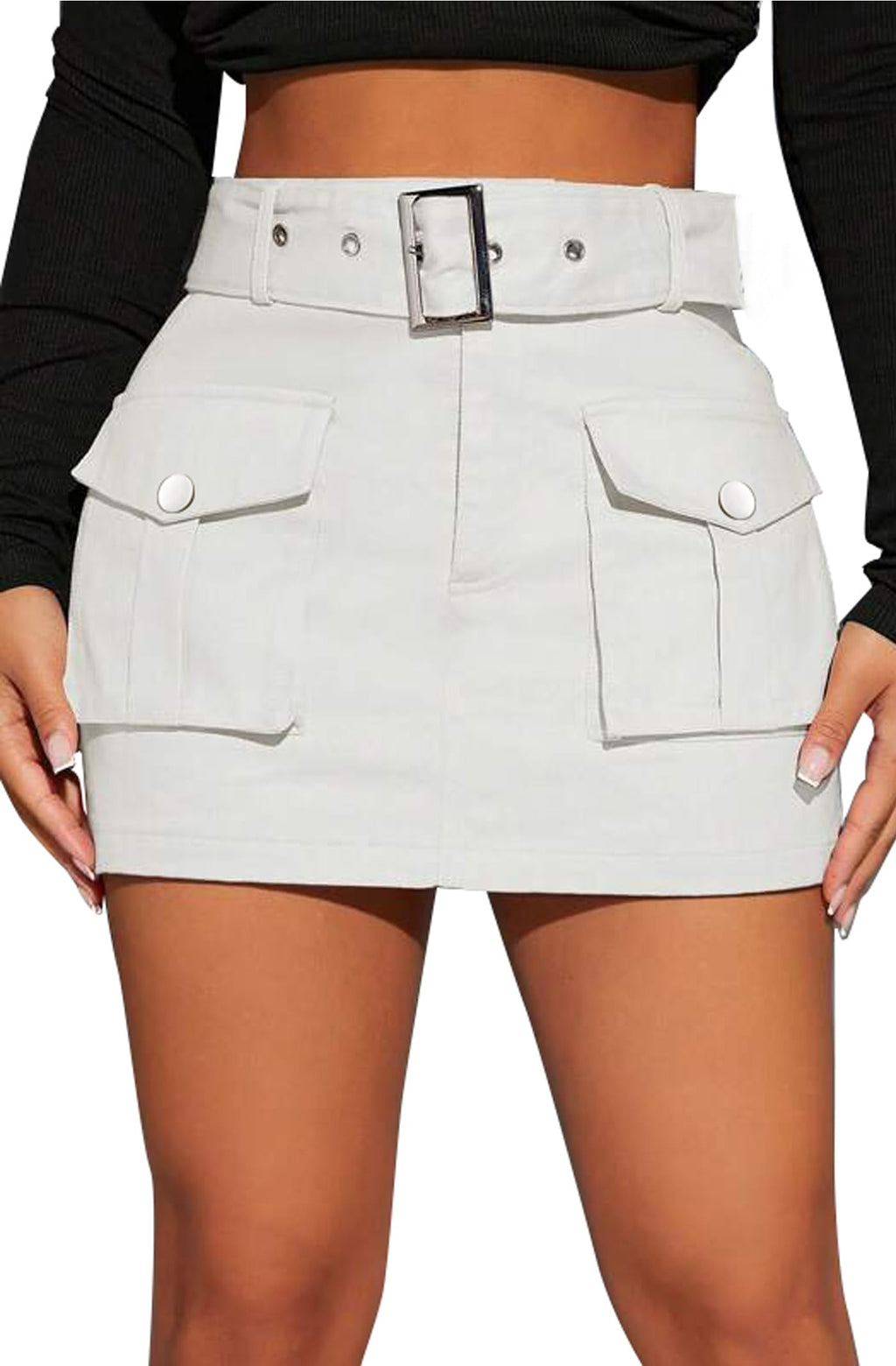 Cargo Skirt for Women 2026 High Waisted Mini Skirts Trendy Y2K Girls Summer Casual Belted Shorts with Pockets