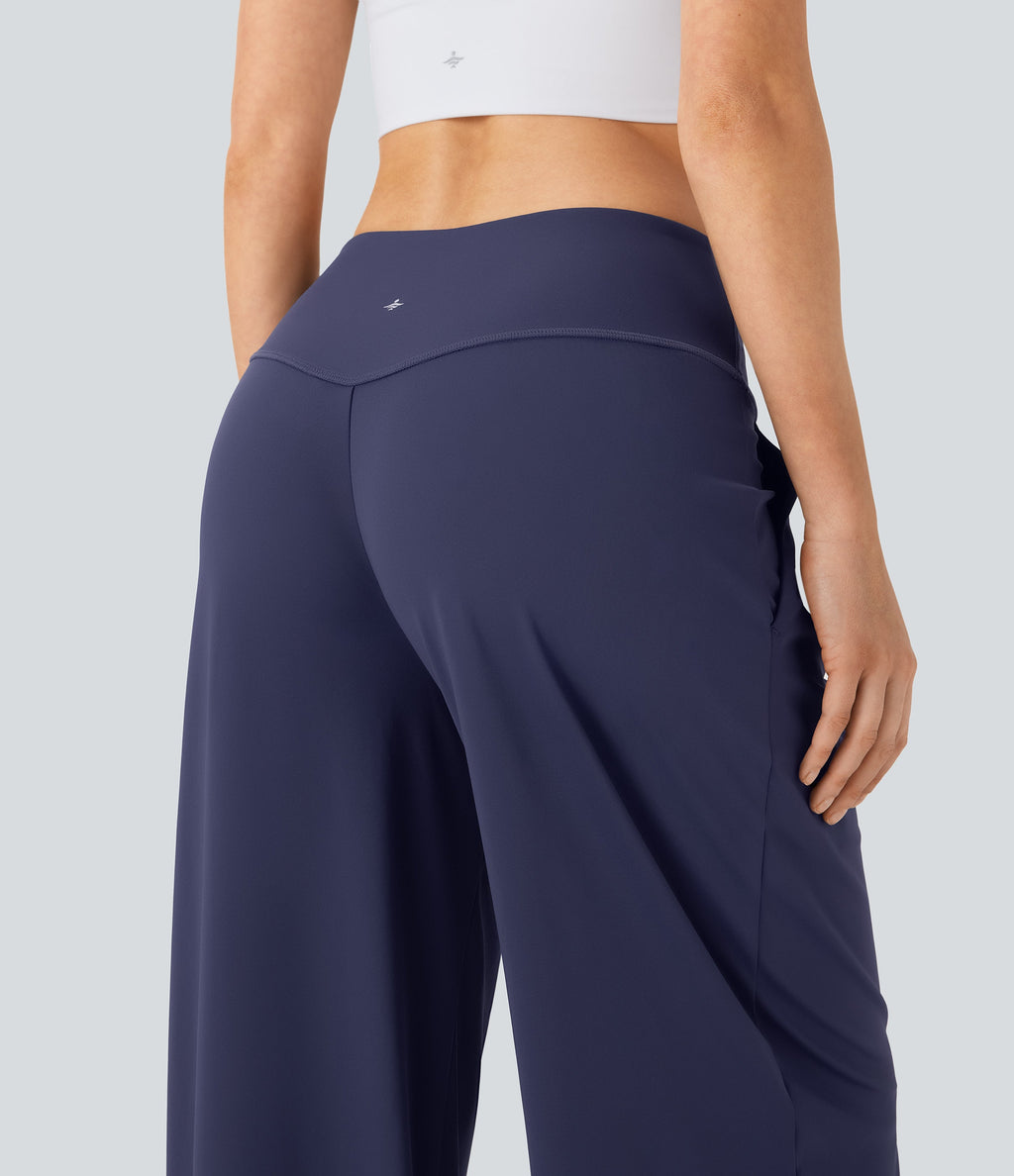 SoftlyZeroTM QuickDry SoCinched High Waisted Tummy Control Yoga Straight Leg Pants with Pockets