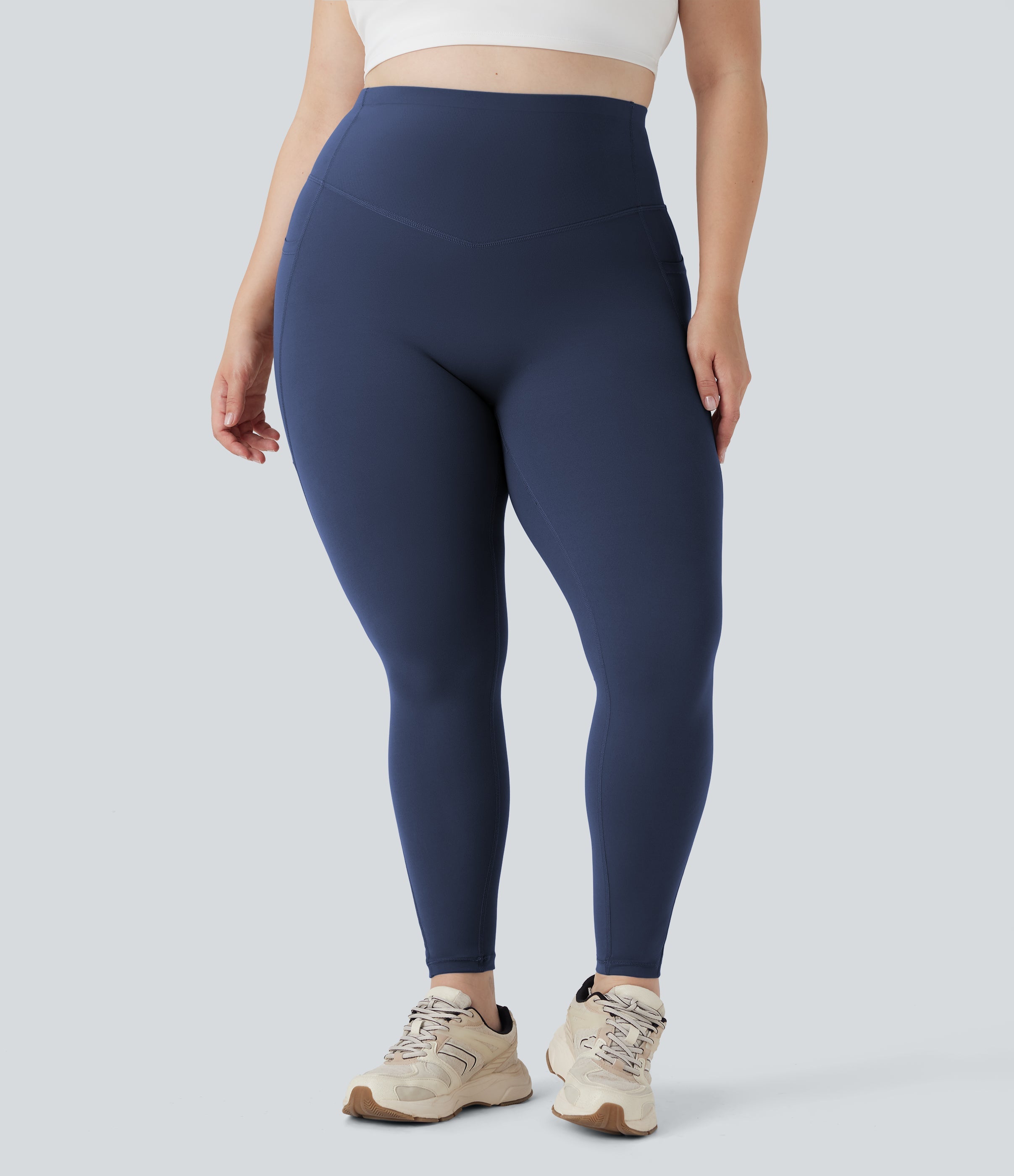 Plus Size UltraSculptTM SoCinched High Waisted Butt Lifting Tummy Control Shaping Training Leggings with Pockets
