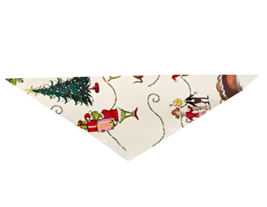 Beige Christmas Pattern Print Christmas Pajamas Set With Cute Grinch Print