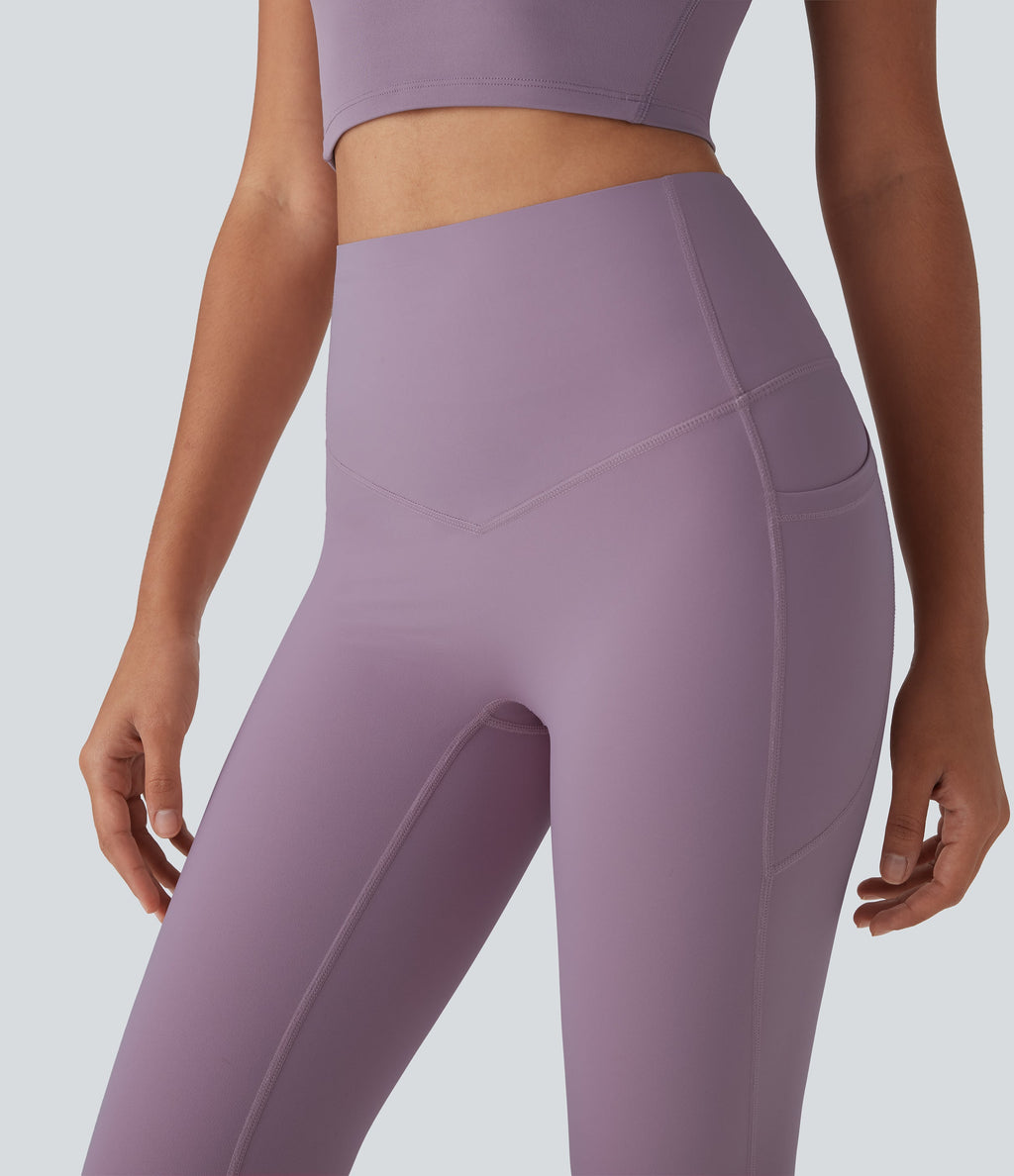 UltraSculptTM Cool Quick Dry SoCinched High Waisted Tummy Control Shaping Yoga Leggings with Pockets-UPF50+