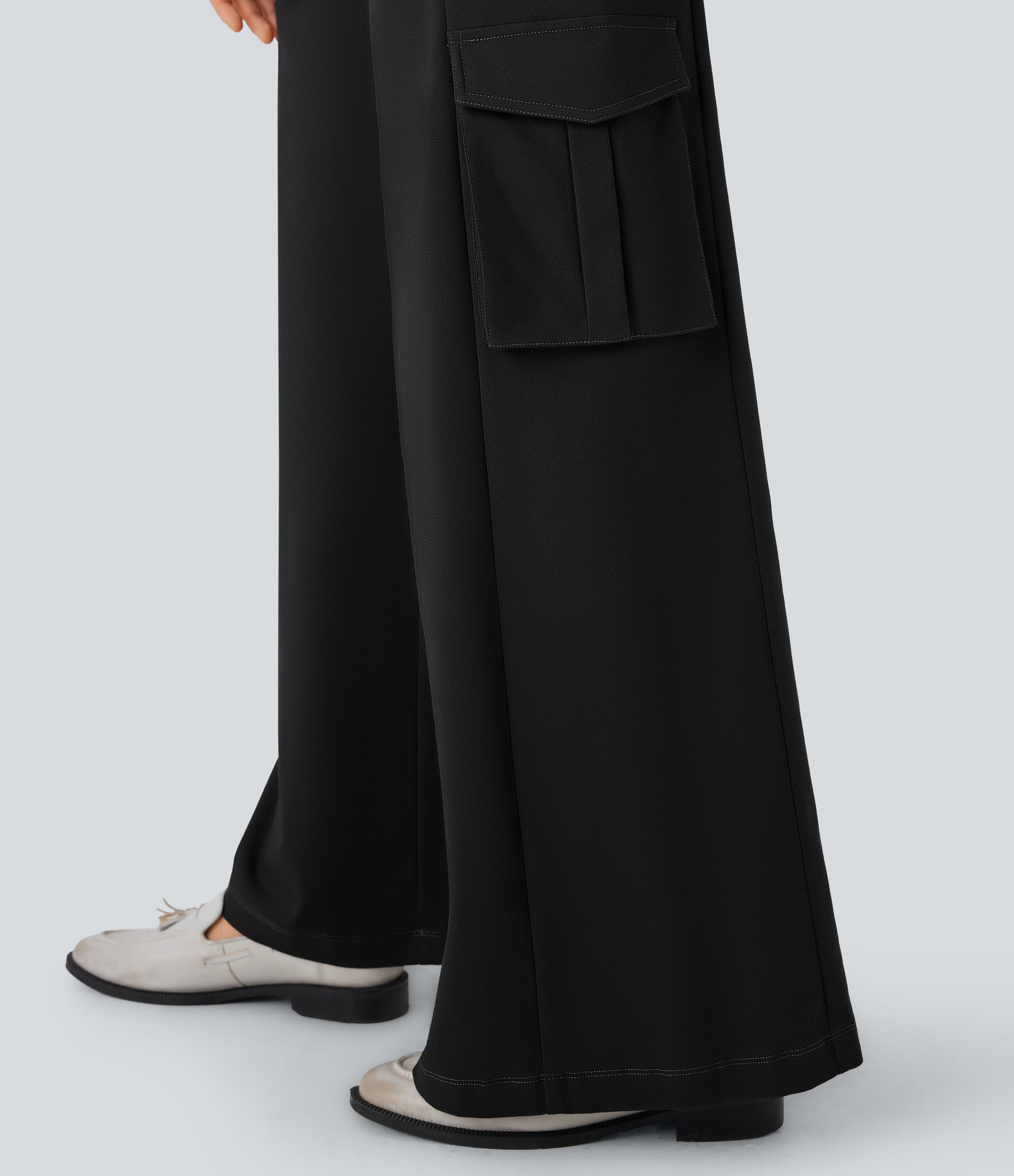 Low Rise Wide Leg Casual Cargo Pants with Pockets