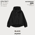 Short Oversized Rain Jacket With Bubble Hem,Loose Fit