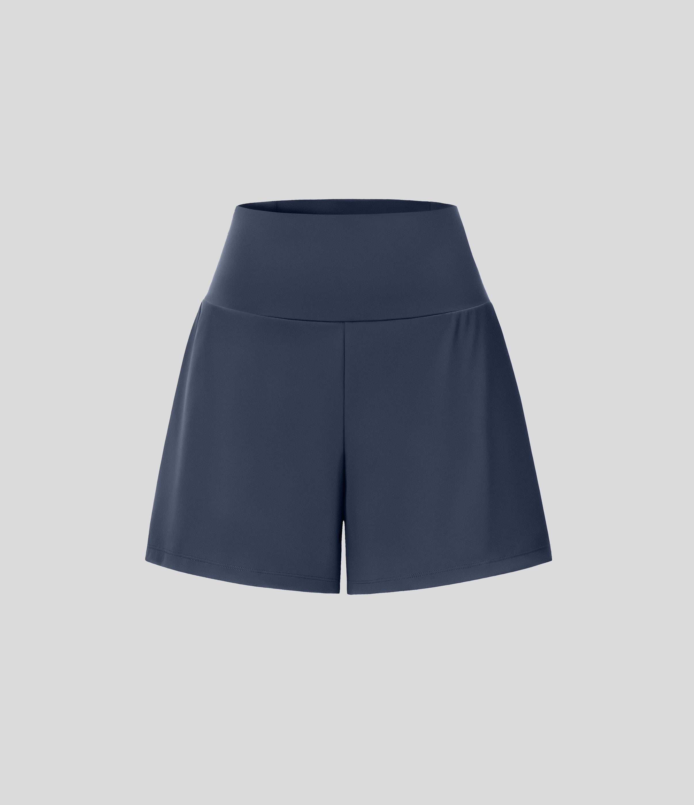 2026🔥UK Super High Waisted Back Pocket & Side Hidden Pocket 2-in-1 Yoga Shorts-Mood Indigo
