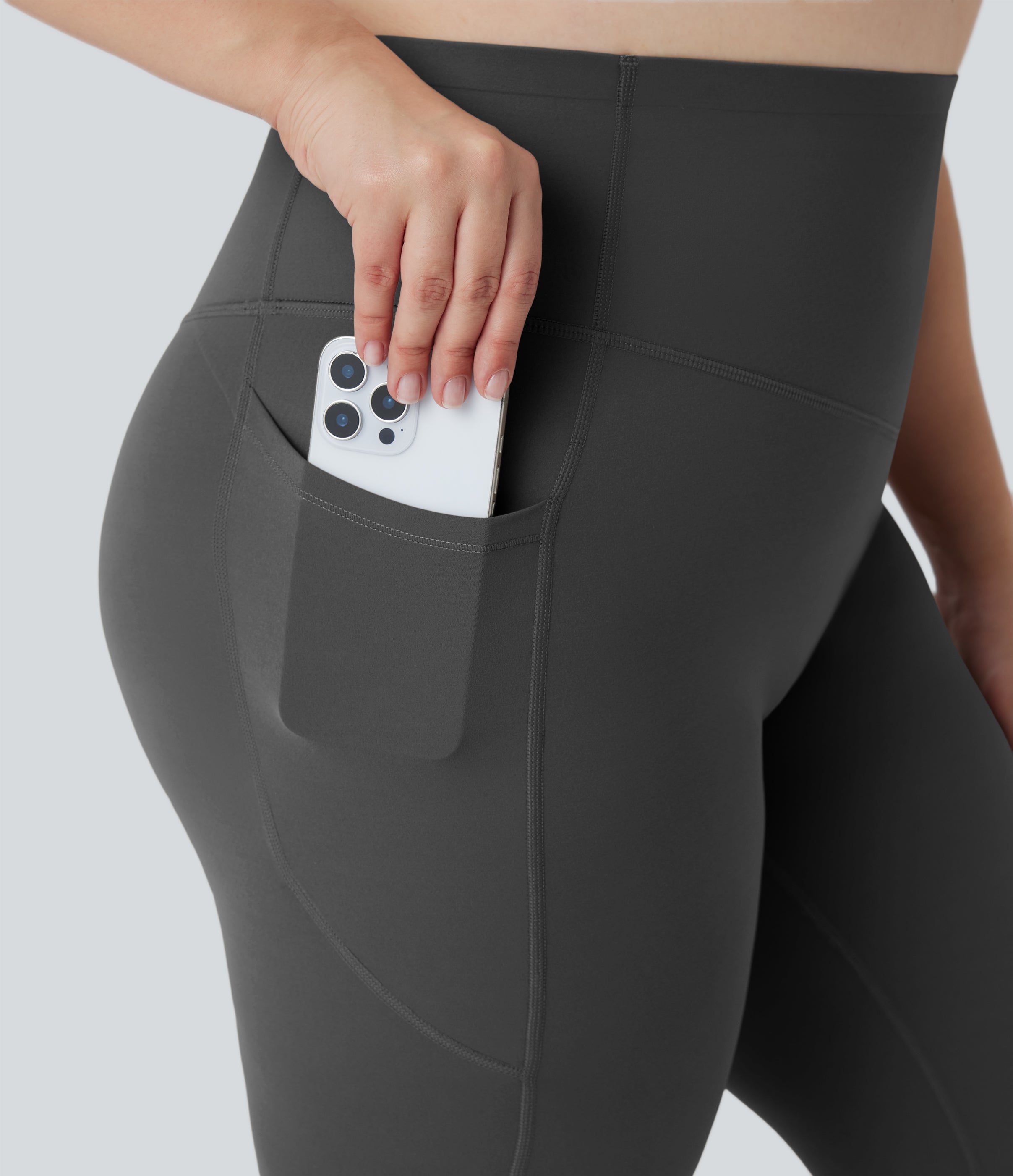 Plus Size UltraSculptTM SoCinched High Waisted Butt Lifting Tummy Control Shaping Training Leggings with Pockets