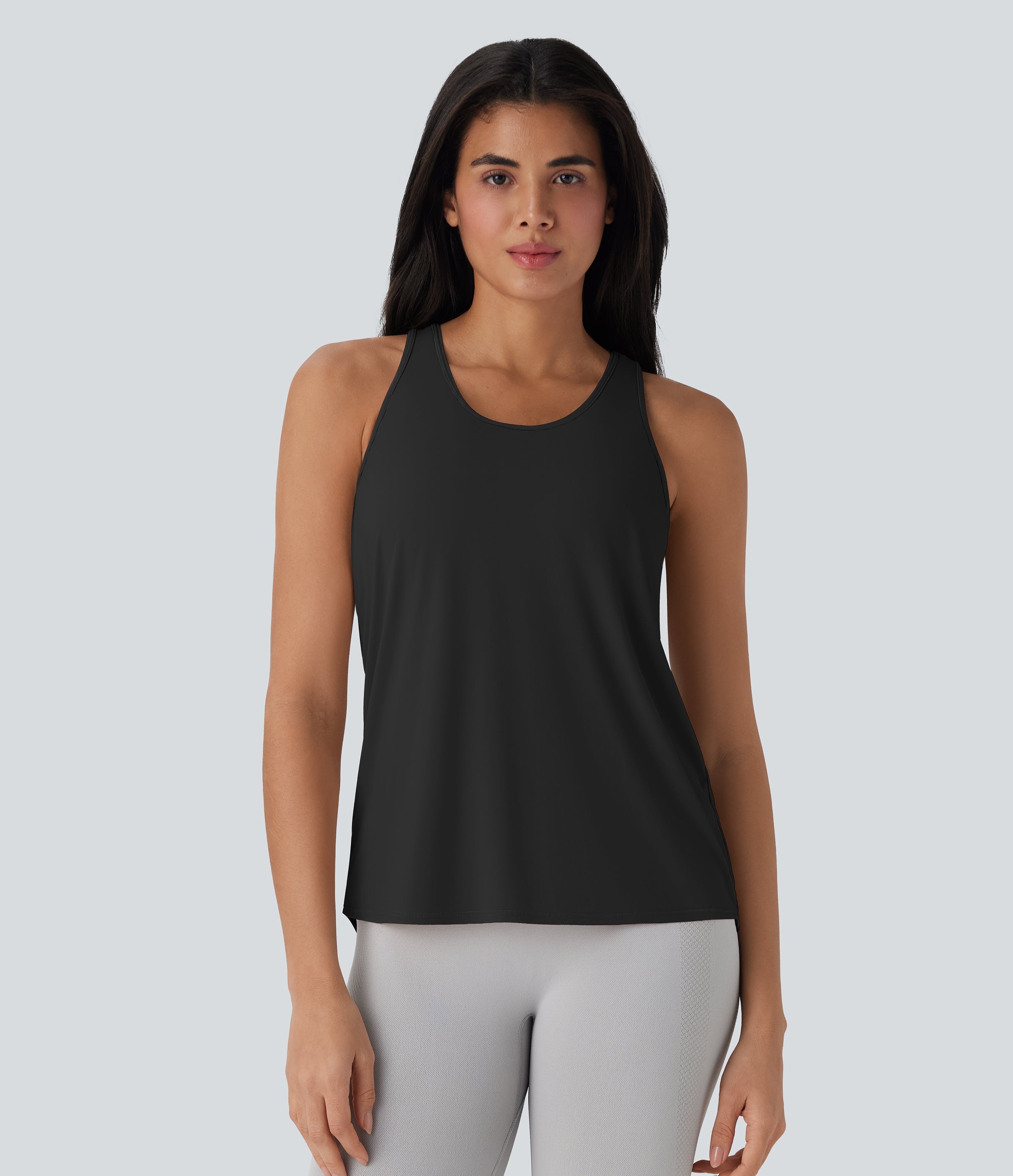 Round Neck High Low Cool Touch Quick Dry Running Tank Top