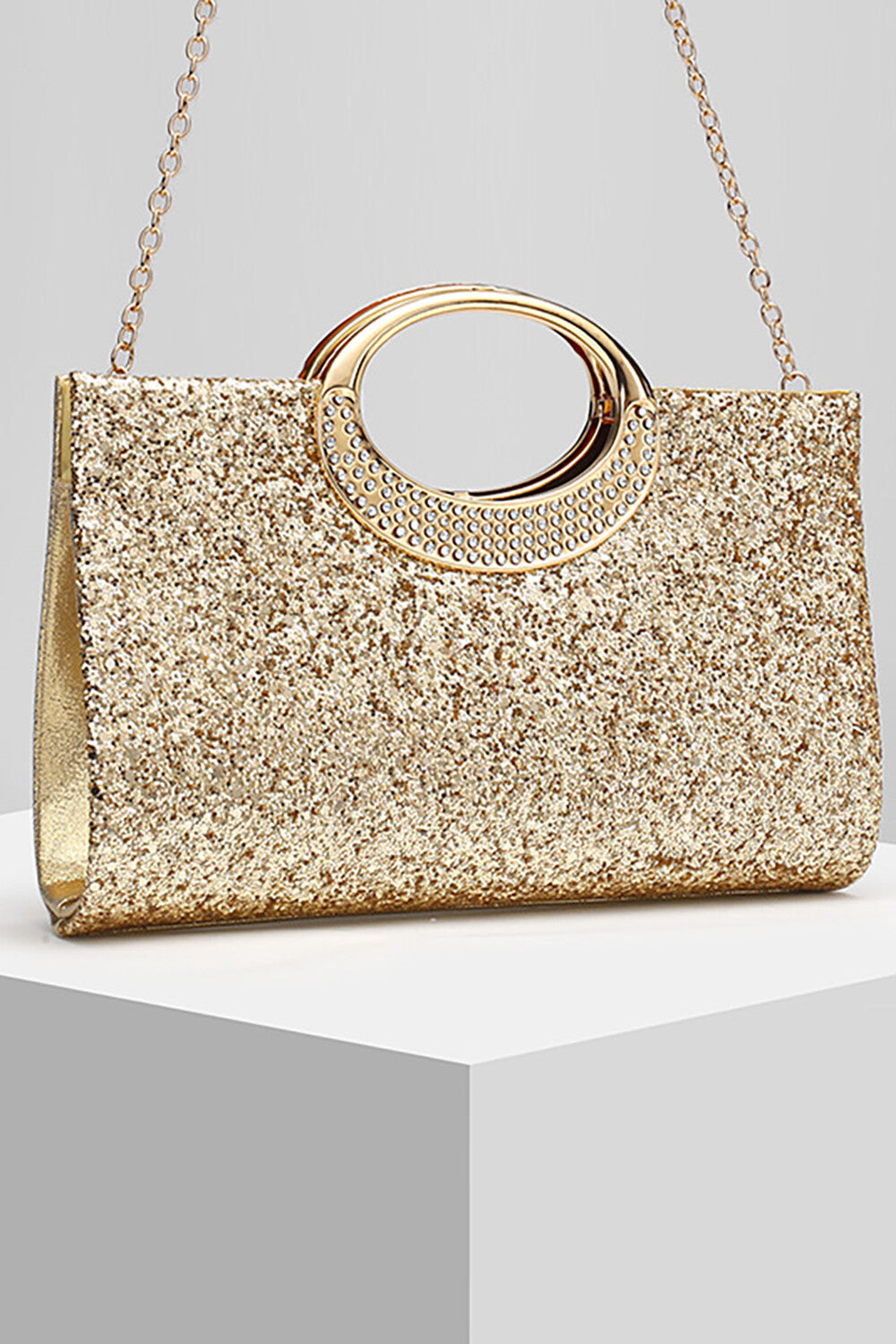 Rhinestoned Sparkling Sequins Party Handbag Chain Shoulder Bag