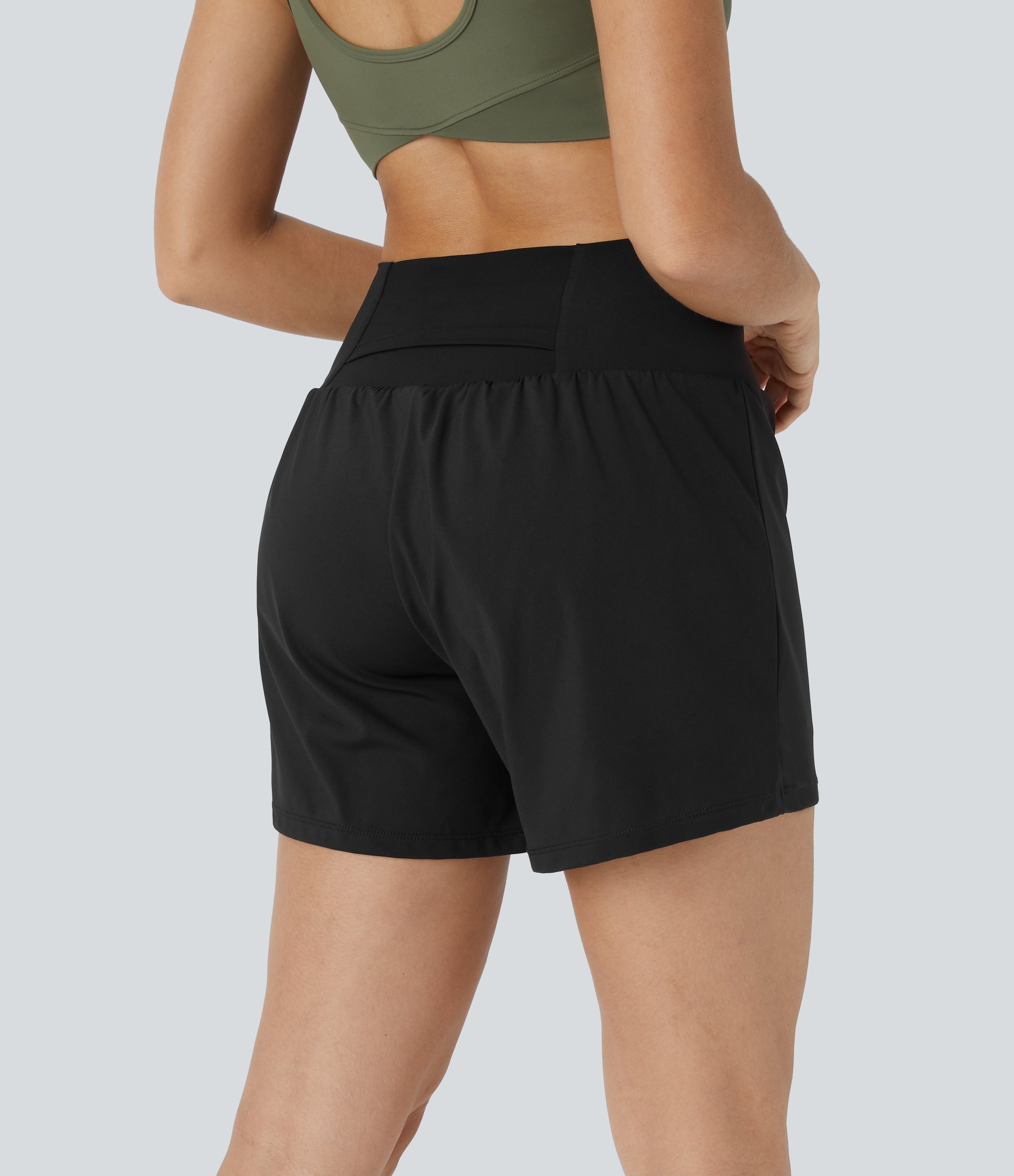 2026🔥UK Super High Waisted Back Pocket & Side Hidden Pocket 2-in-1 Yoga Shorts
