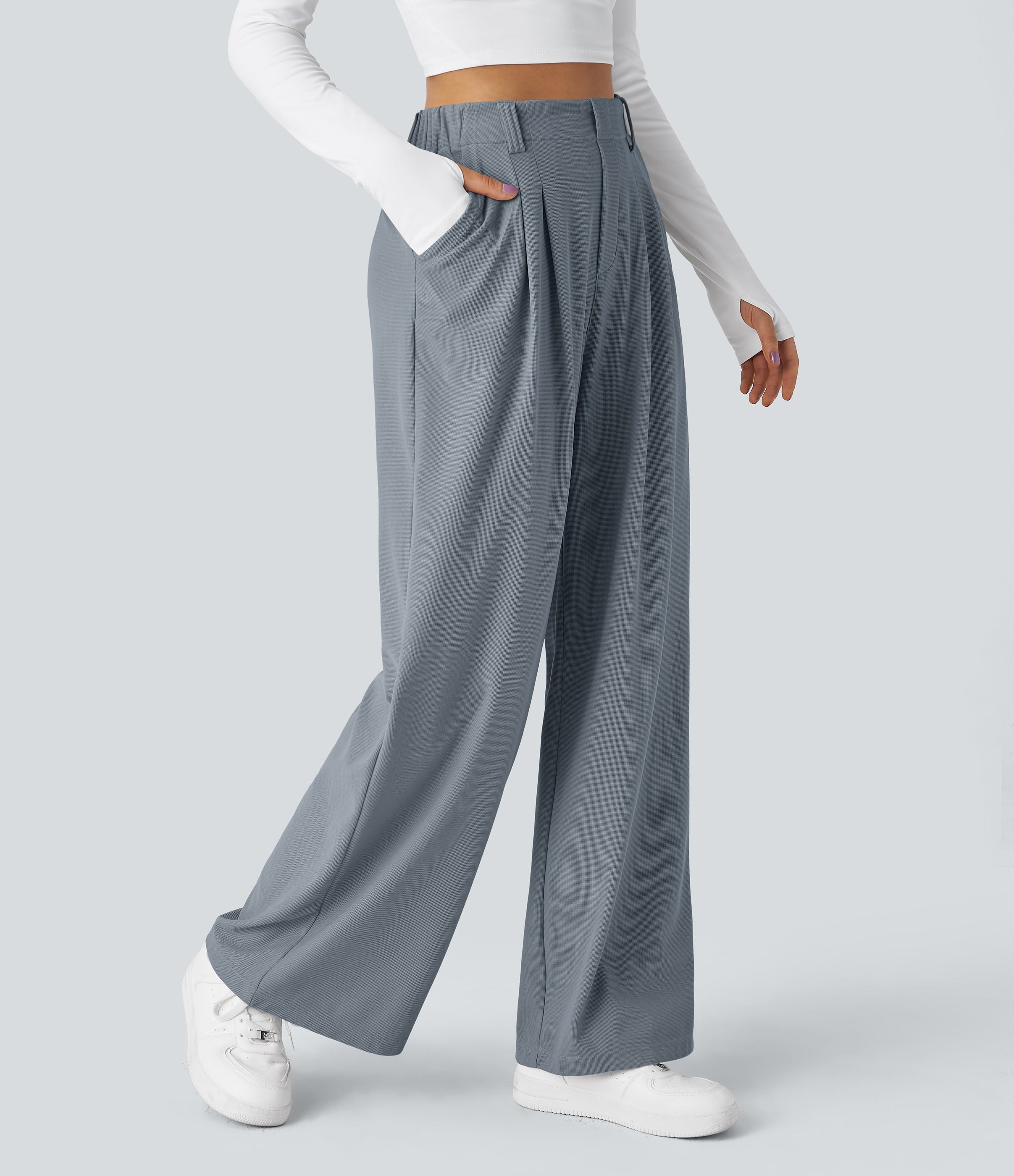 2026🔥 FlexTM High Waisted Pocket Straight Leg Work Pants