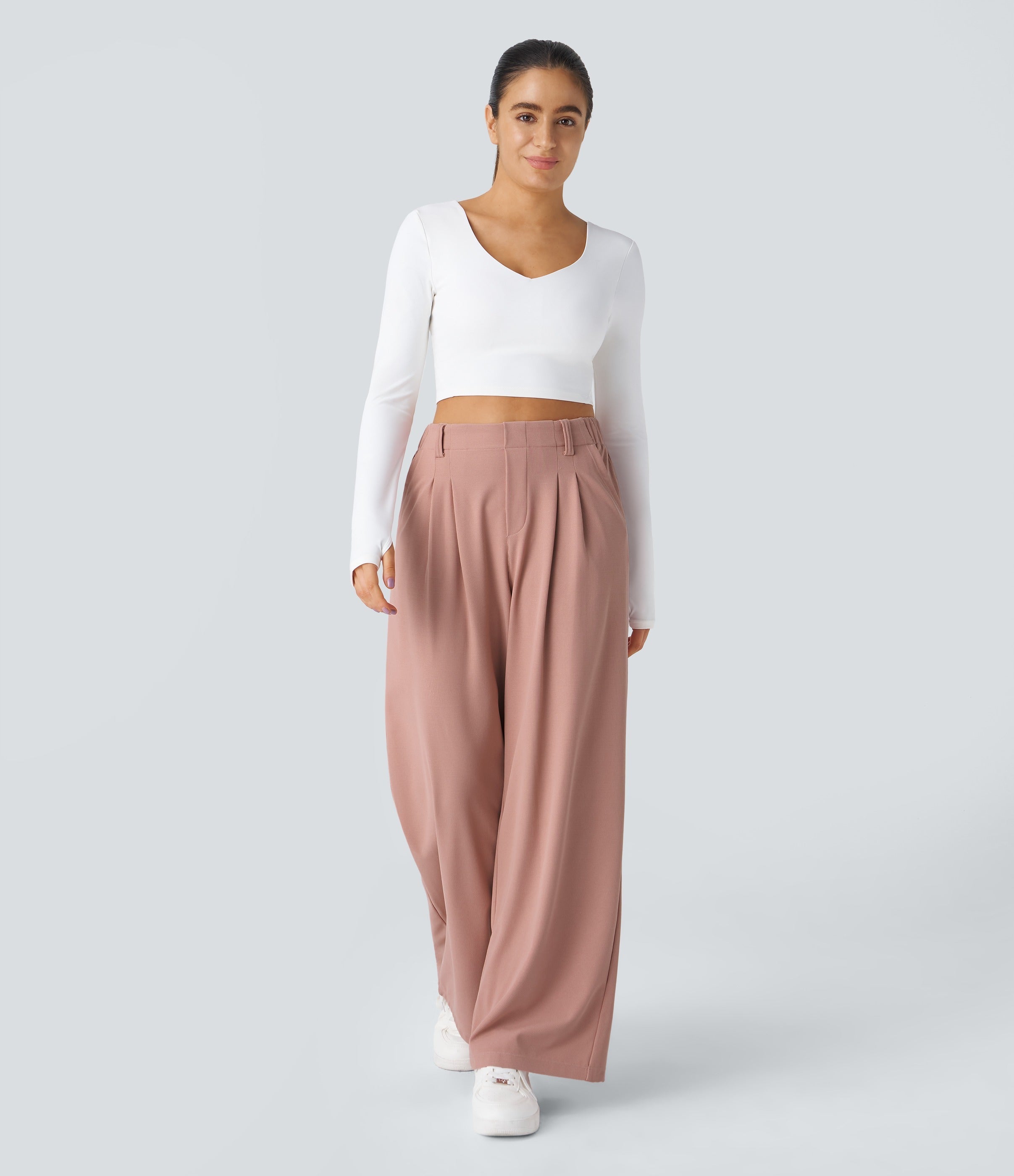 2026🔥 FlexTM High Waisted Pocket Straight Leg Work Pants