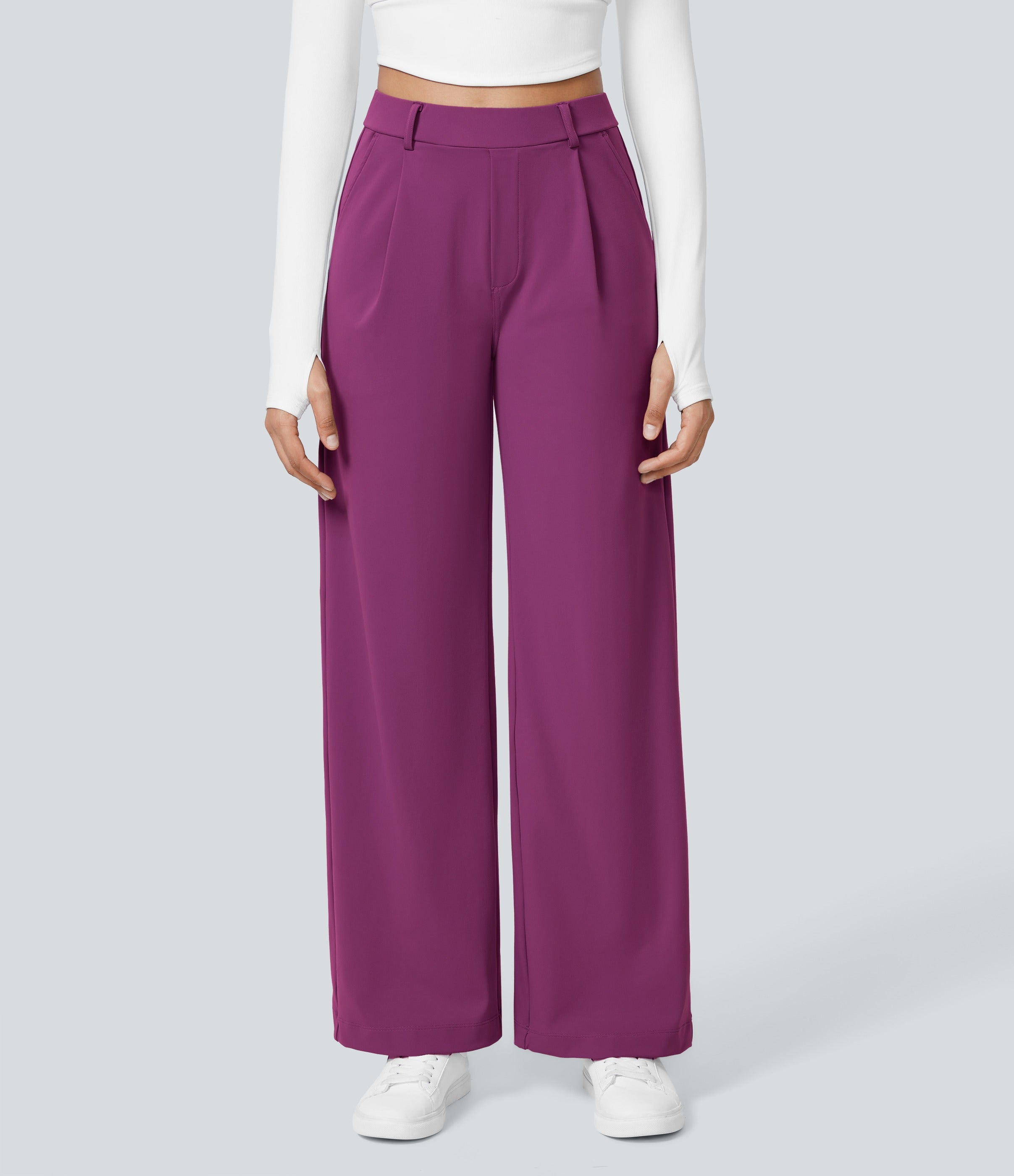 2026🔥 FlexTM High Waisted Pocket Straight Leg Work Pants
