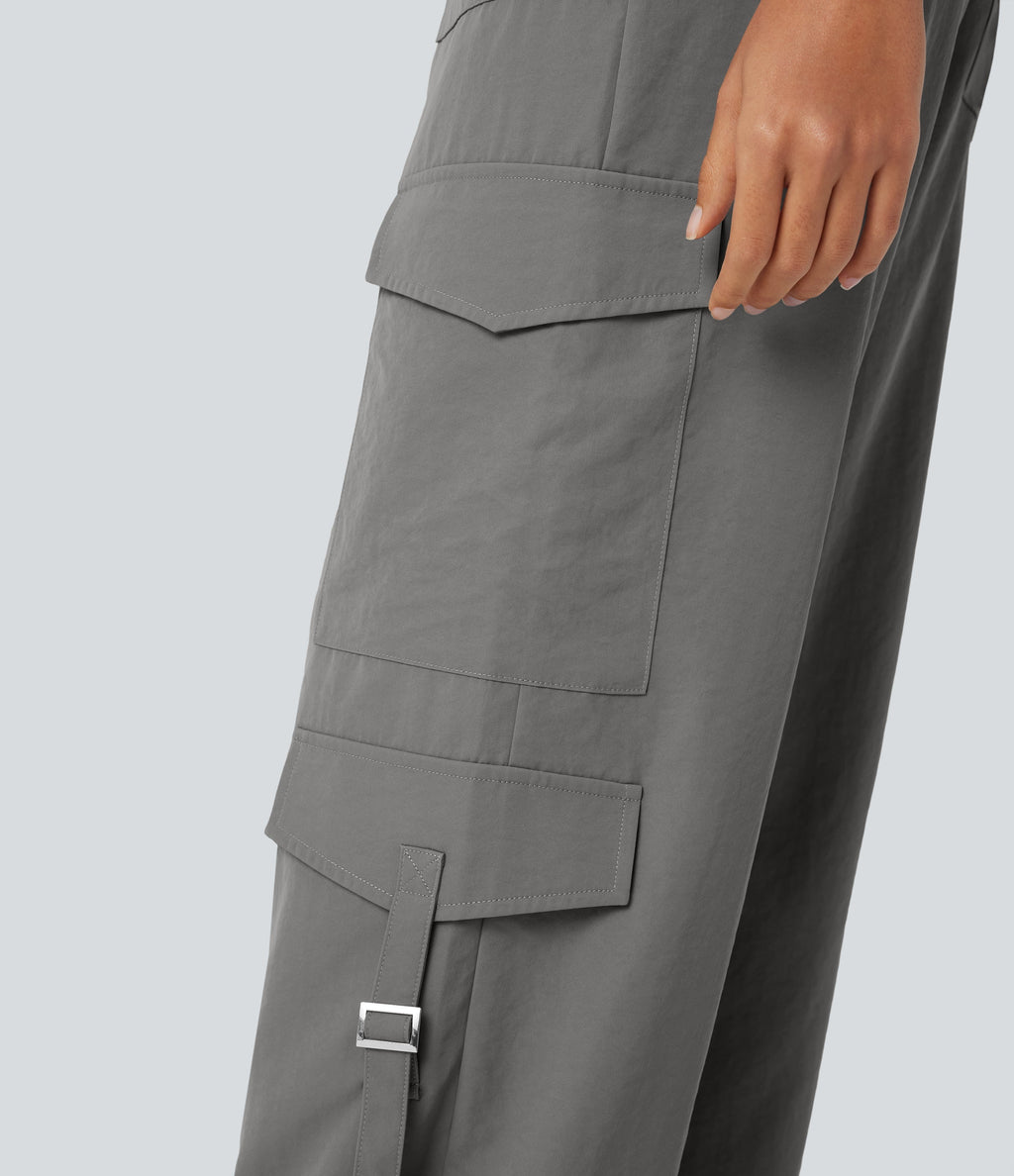 High Waisted Travel Cargo Pants with Pockets