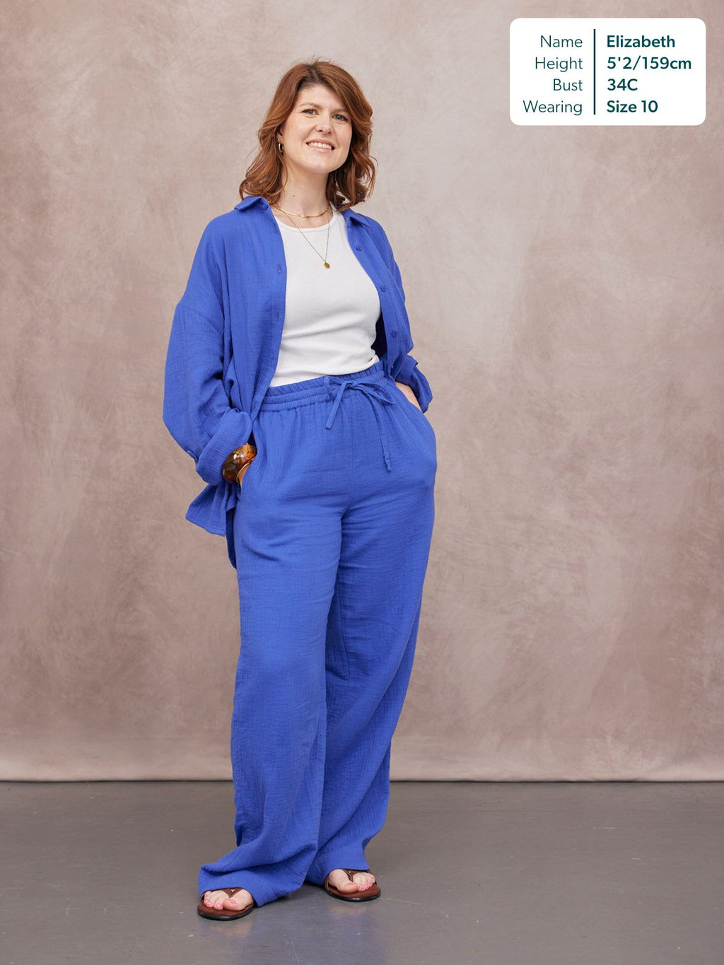 Shirt & Trouser Bundle - Deborah & Joy - Cobalt Blue