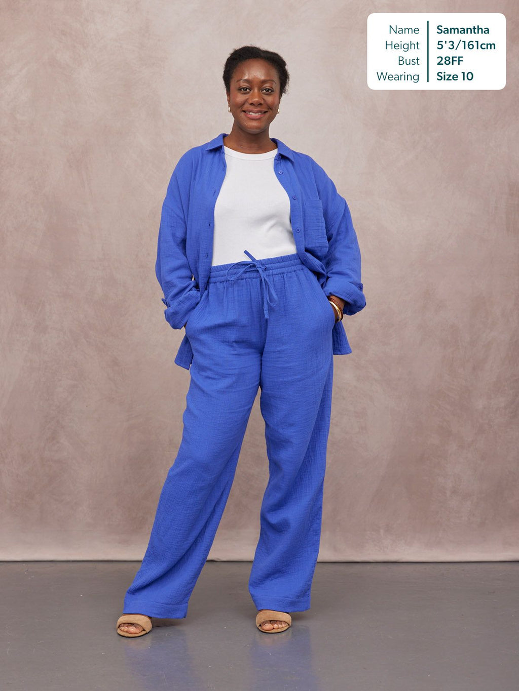Shirt & Trouser Bundle - Deborah & Joy - Cobalt Blue