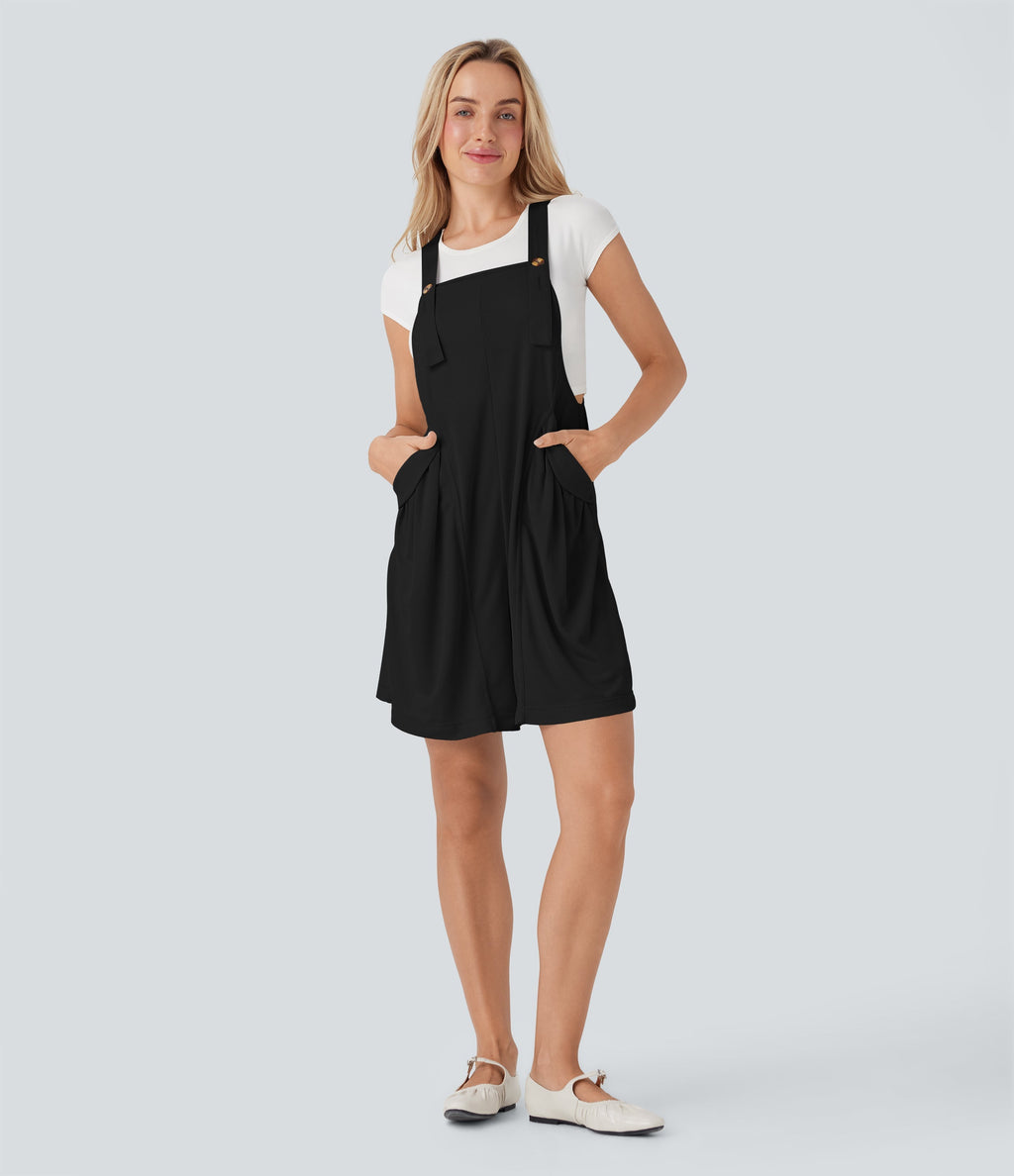 Waffle Casual Shortalls with Pockets